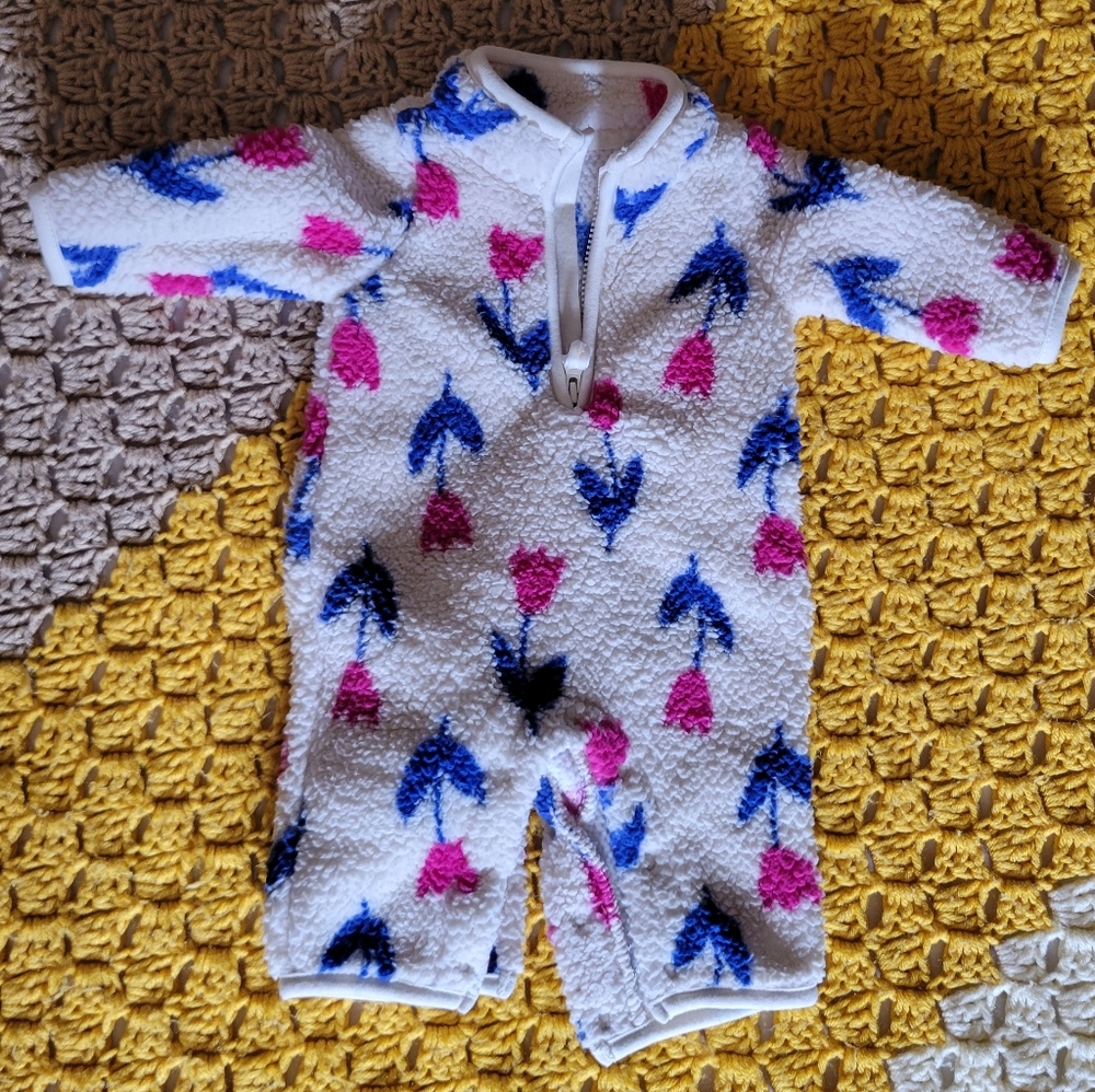 Carter's White One Piece with Pink and Blue Floral